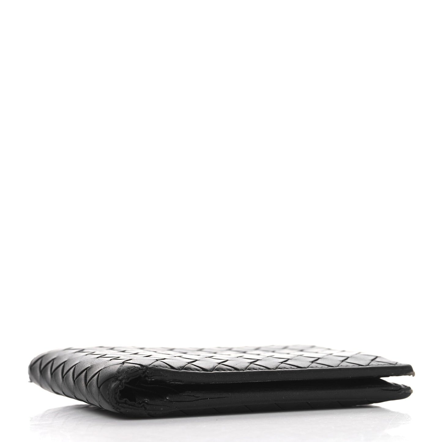 Bottega Veneta Nappa Maxi Intrecciato Bi-Fold Wallet Black