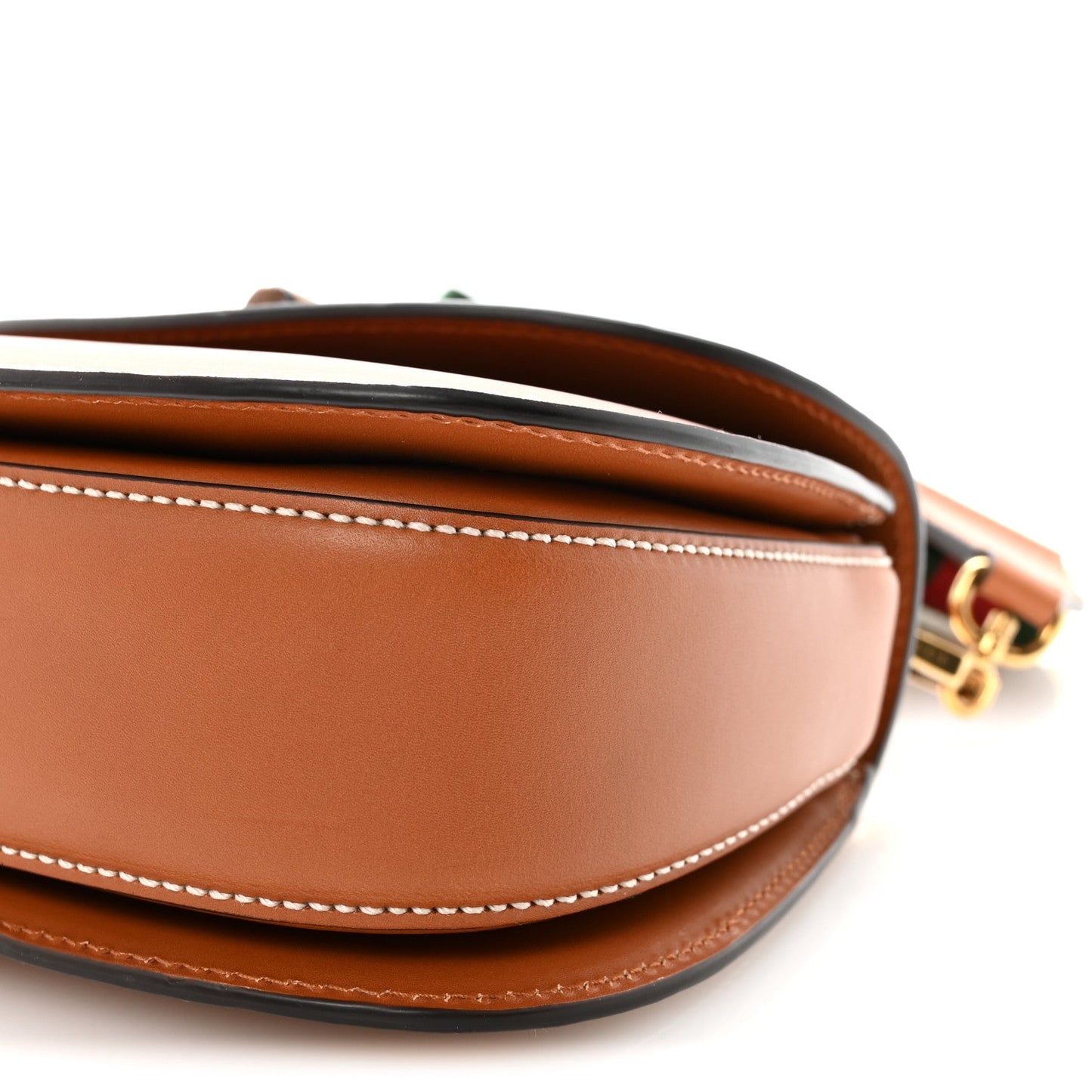 Gucci Boarded Dyana Lux Calfskin Web Small Bamboo 1947 Top Handle Bag Brown