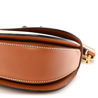 Gucci Boarded Dyana Lux Calfskin Web Small Bamboo 1947 Top Handle Bag Brown