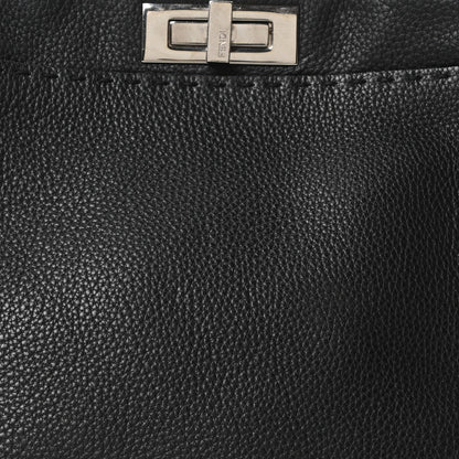 Fendi Cuoio Romano Selleria Bi-Color Medium Peekaboo Iconic Satchel Black Mou