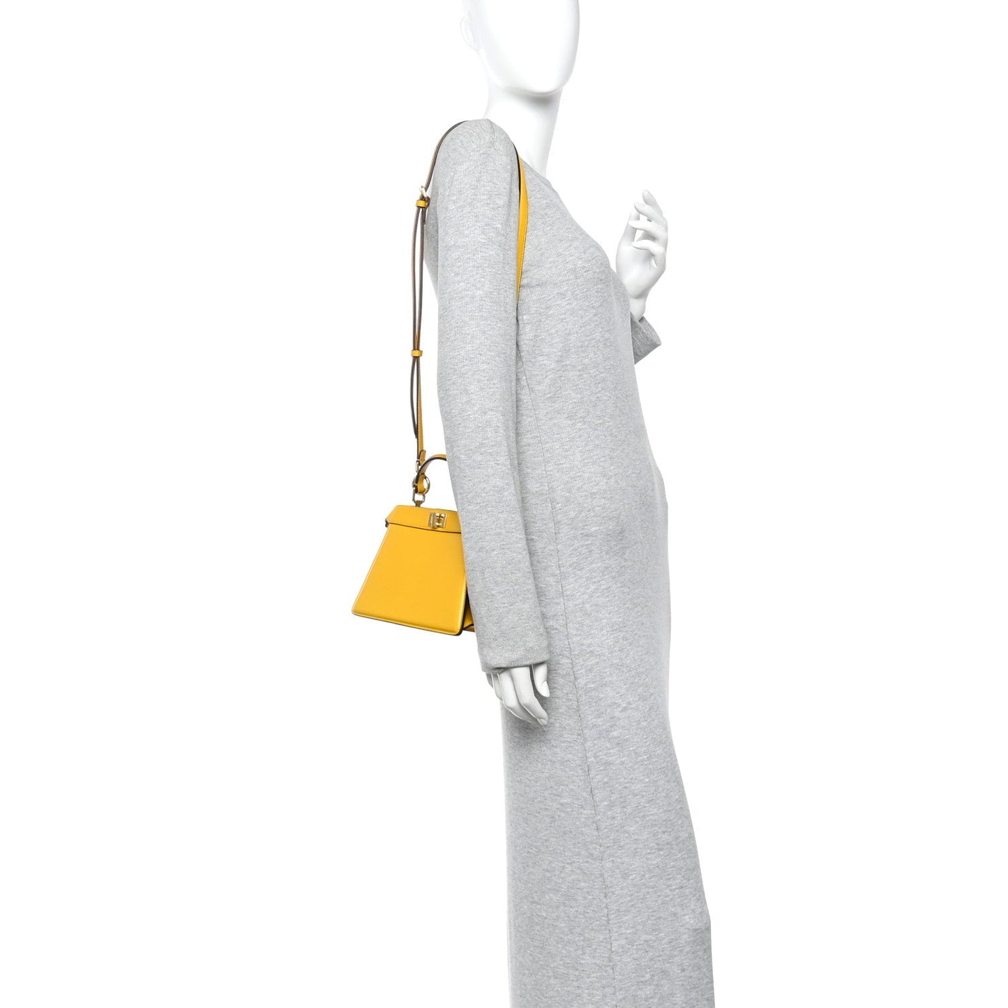 Fendi Shiny Nappa Petite Peekaboo I SEE U Satchel Mimosa