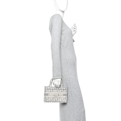 Christian Dior Oblique Mini Book Tote Grey Multicolor