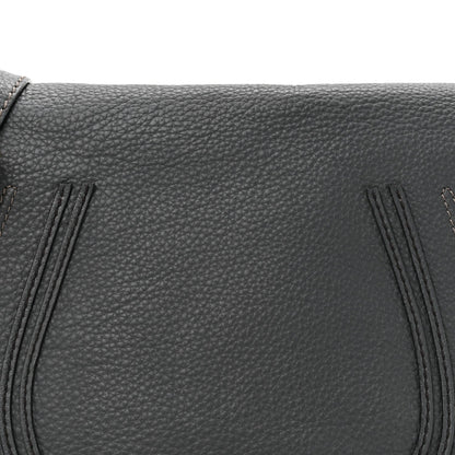 Chloe Grained Calfskin Medium Marcie Saddle Bag Iron Grey
