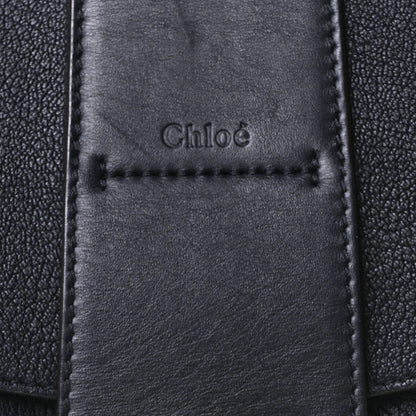 Chloe Grained Lambskin Calfskin Medium Lexa Shoulder Bag Navy