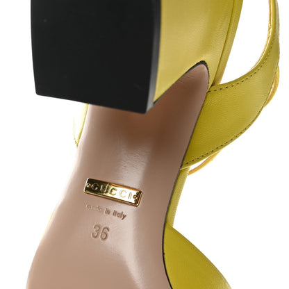 Gucci Malaga Kid Horsebit Lady 75mm Sandals 36.5 Acid Lime