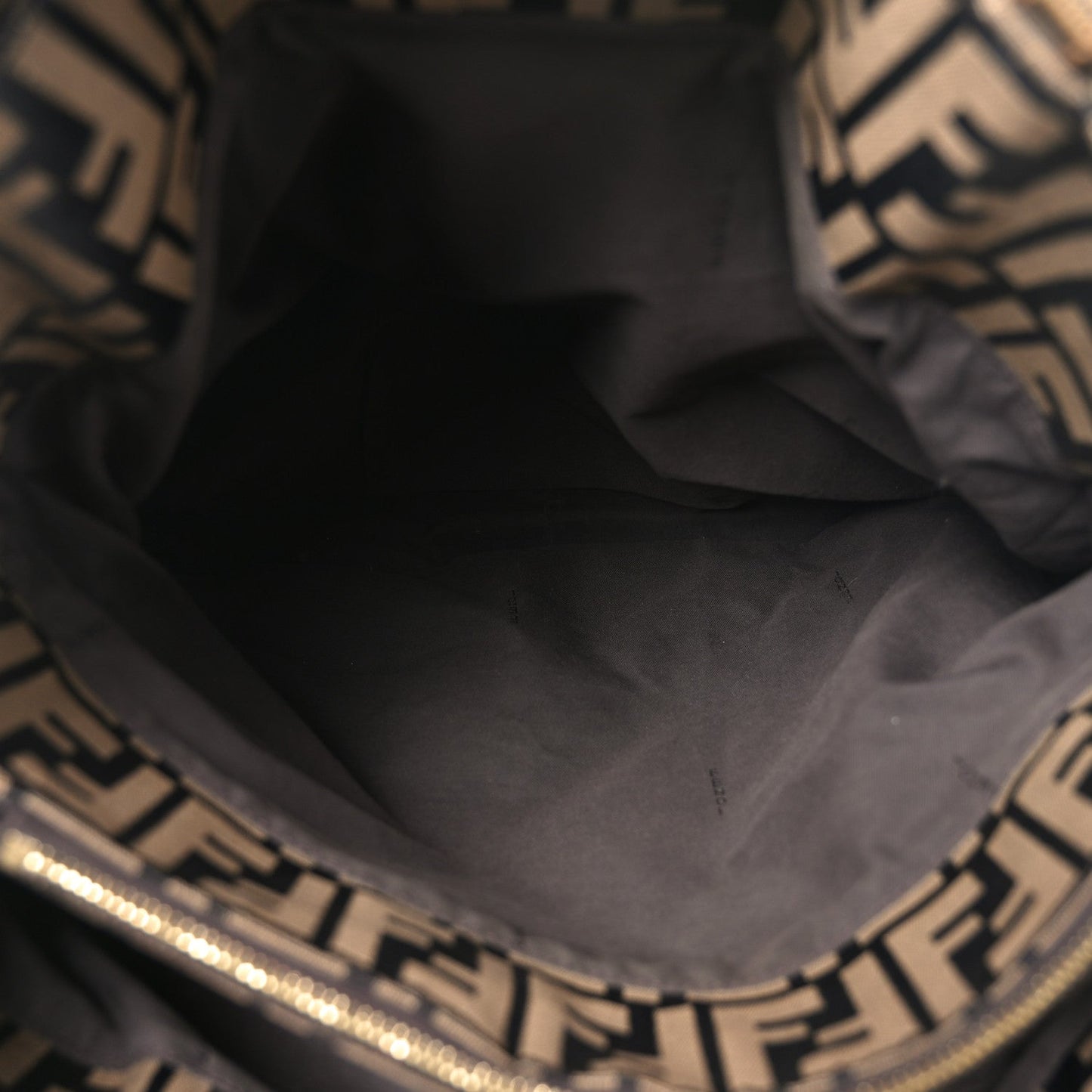 Fendi Metallic Lurex Zucca Mia Tote Bronze