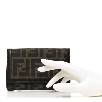 Fendi Zucca Compact Wallet Tobacco