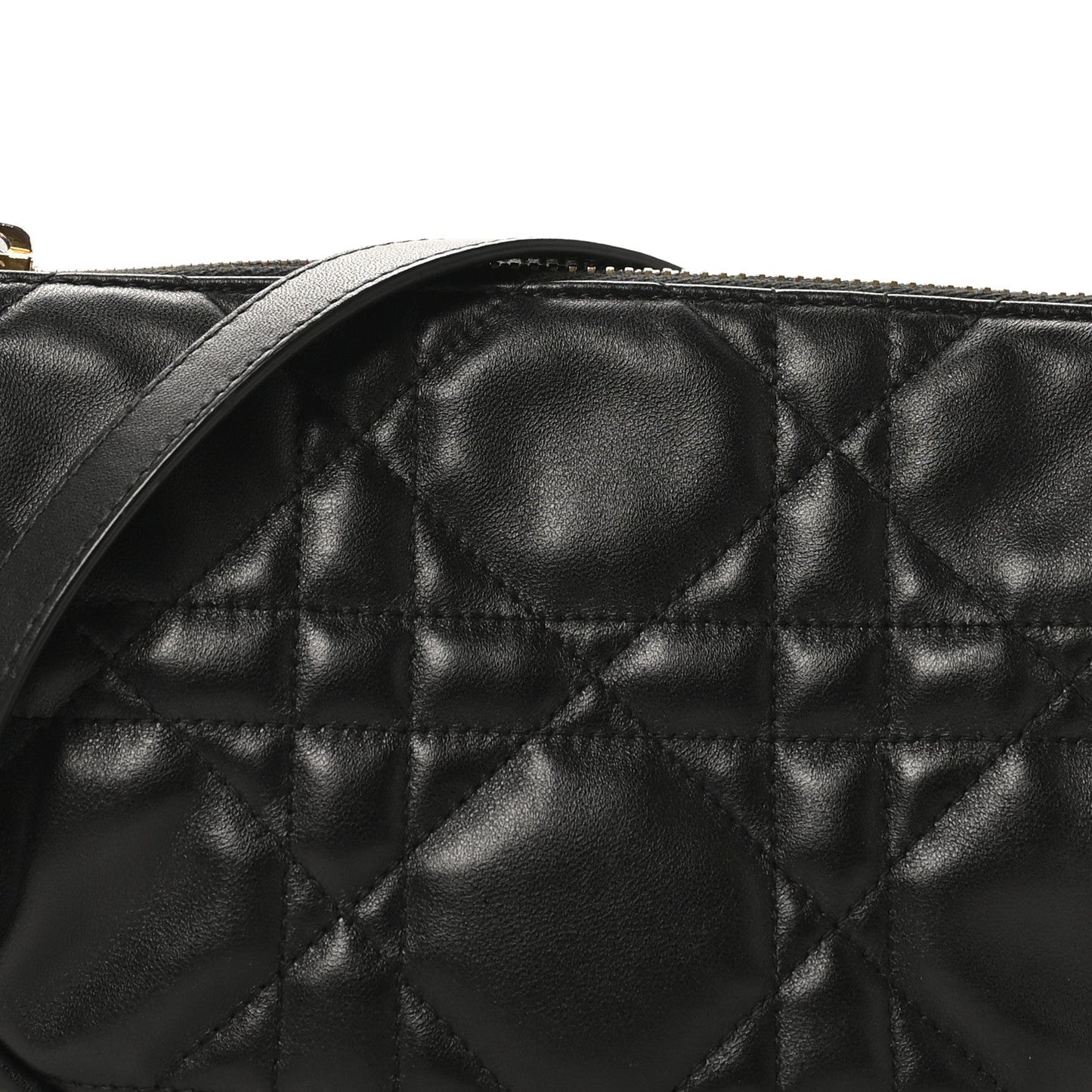 Christian Dior Lambskin Cannage Small Dior Vibe Hobo Bag Black