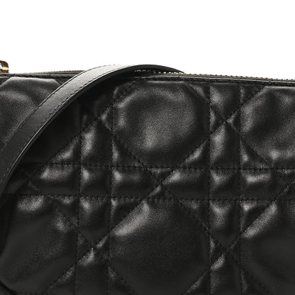 Christian Dior Lambskin Cannage Small Dior Vibe Hobo Bag Black