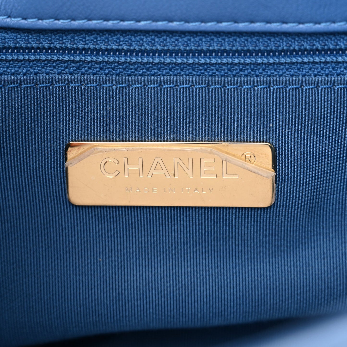 Chanel Lambskin Quilted Medium Chanel 19 Flap Blue