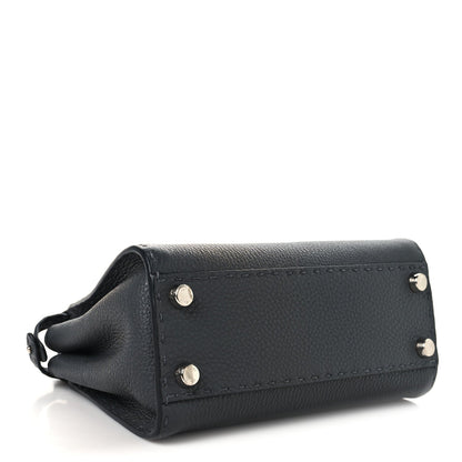Fendi Cuoio Romano Selleria Bi-Color Mini Peekaboo Iconic Satchel Asfalto Latte