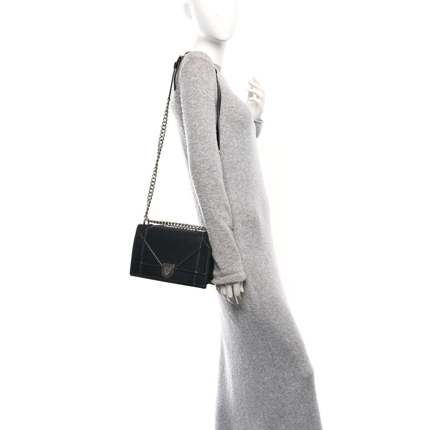Christian Dior Lambskin Medium Diorama Flap Bag Black
