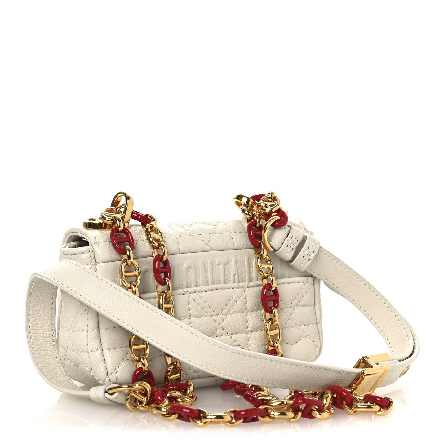 Christian Dior Calfskin Heart Cannage Dioramour Micro Bag Latte