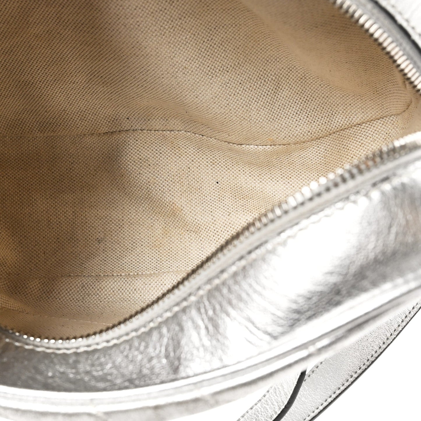 Gucci Metallic Sakai Be Green Calfskin Diagonal Stitched Small Blondie Shoulder Bag Silver