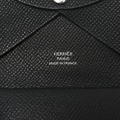 Hermes Epsom Calvi Duo Card Case Black