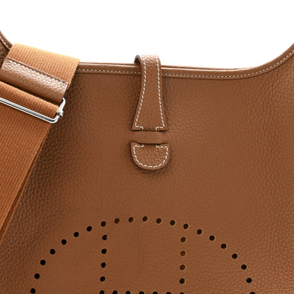 Hermes Taurillon Clemence EVELYNE III PM Gold