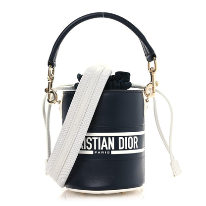 Christian Dior Calfskin Micro Dior Vibe Bucket Blue