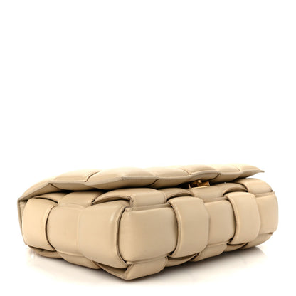Bottega Veneta Lambskin Maxi Intreccio Padded Chain Cassette Crossbody Bag Porridge