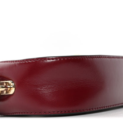Gucci Calfskin Mini Moon Side Shoulder Bag Rosso Ancora