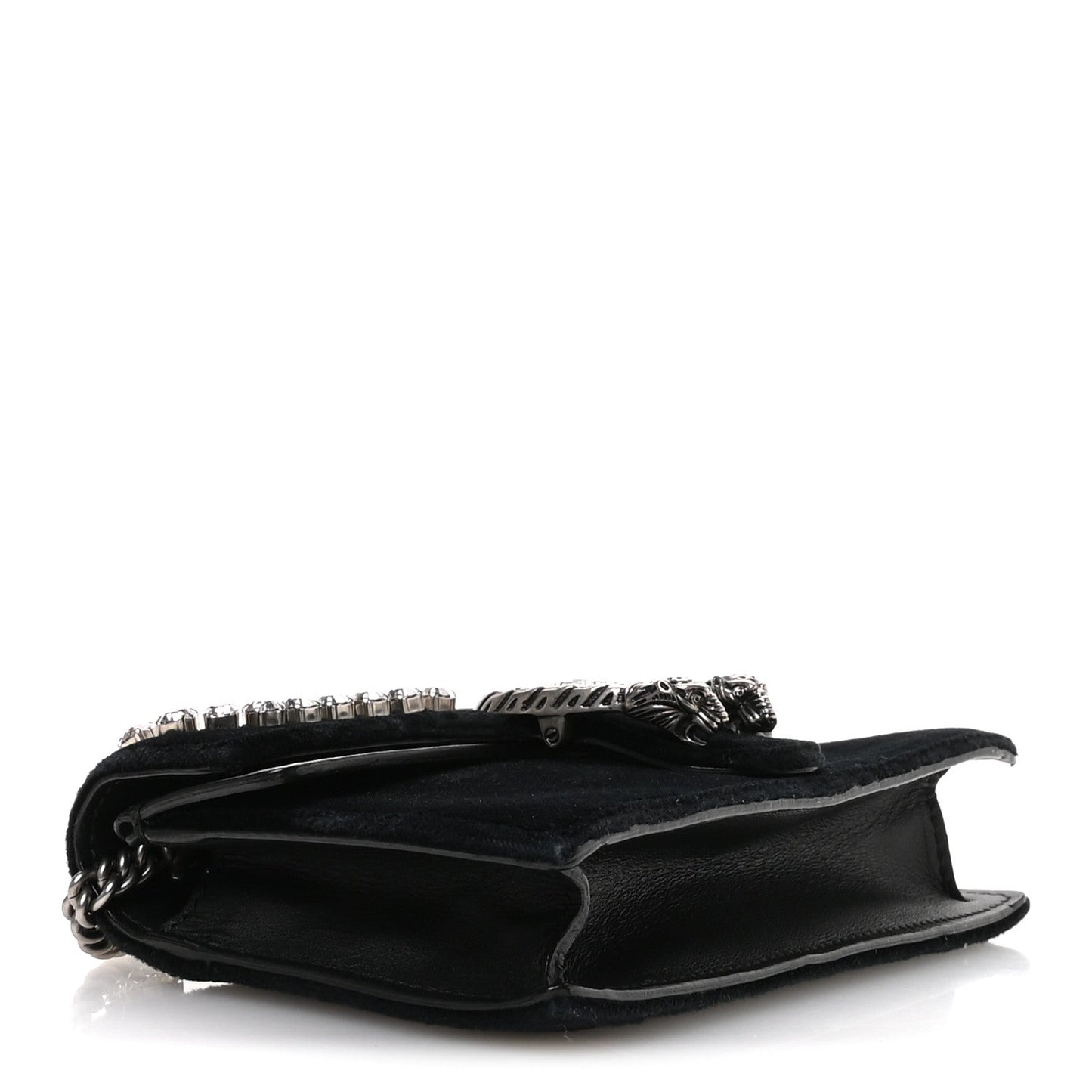 Gucci Velvet Crystal Super Mini Dionysus Shoulder Bag Black