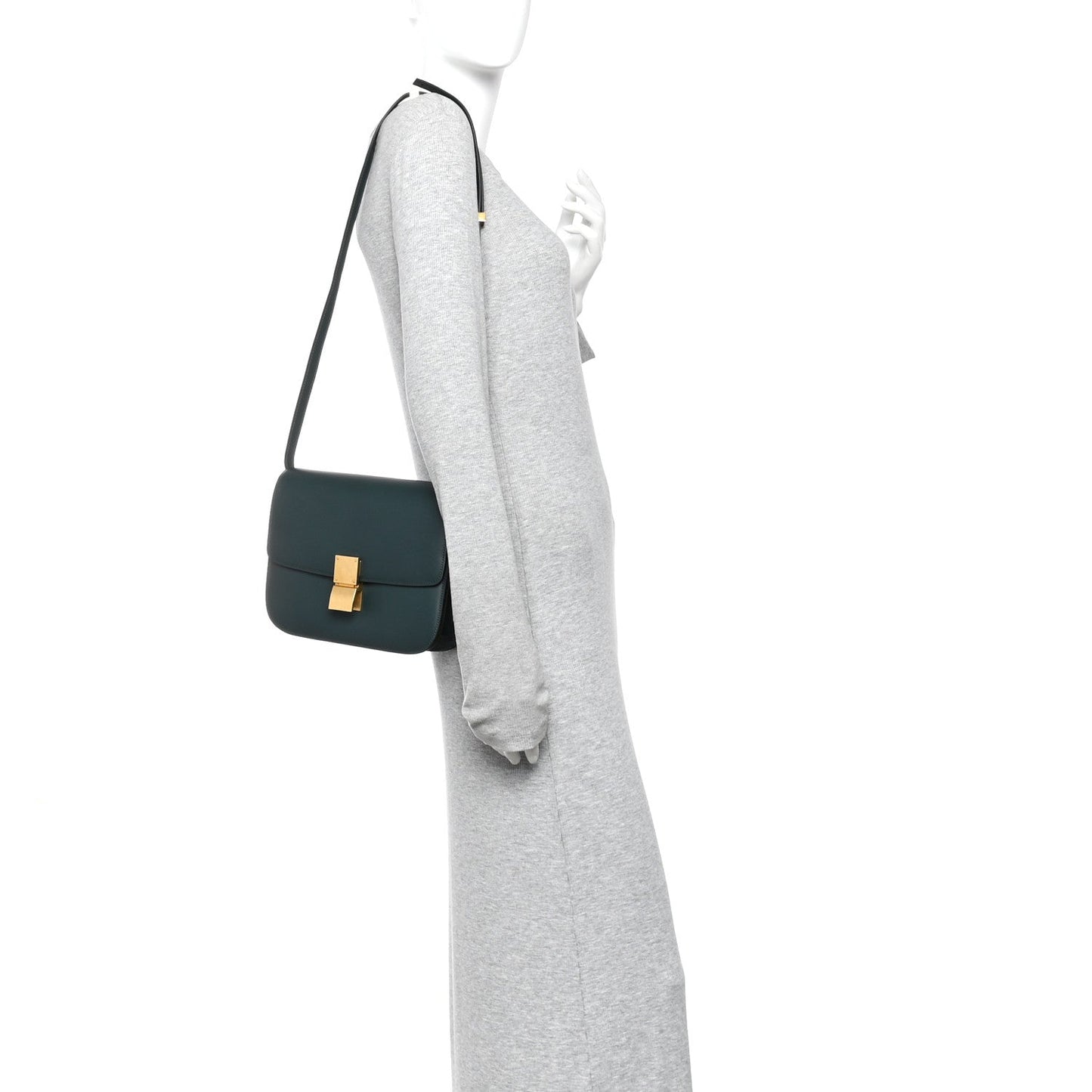 Celine Box Calfskin Medium Classic Box Flap Bag Amazone