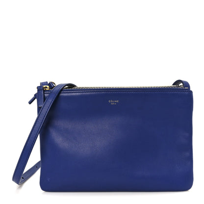 Celine Lambskin Small Trio Crossbody Bag Indigo