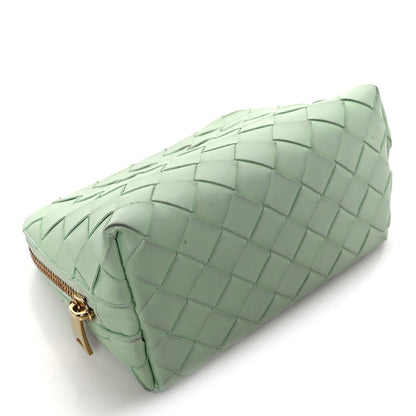 Bottega Veneta Nappa Intrecciato Small Beauty Pouch Fresh Mint