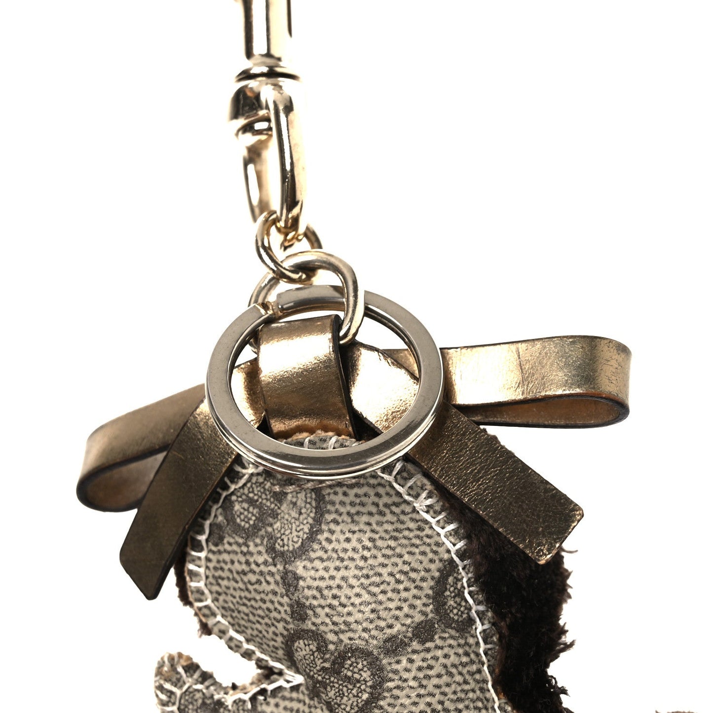 Gucci GG Supreme Monogram Lulu French Poodle Bag Charm Brown