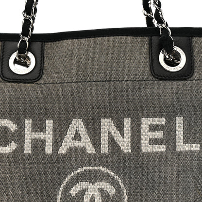 Chanel Canvas Mini Deauville Tote Dark Grey