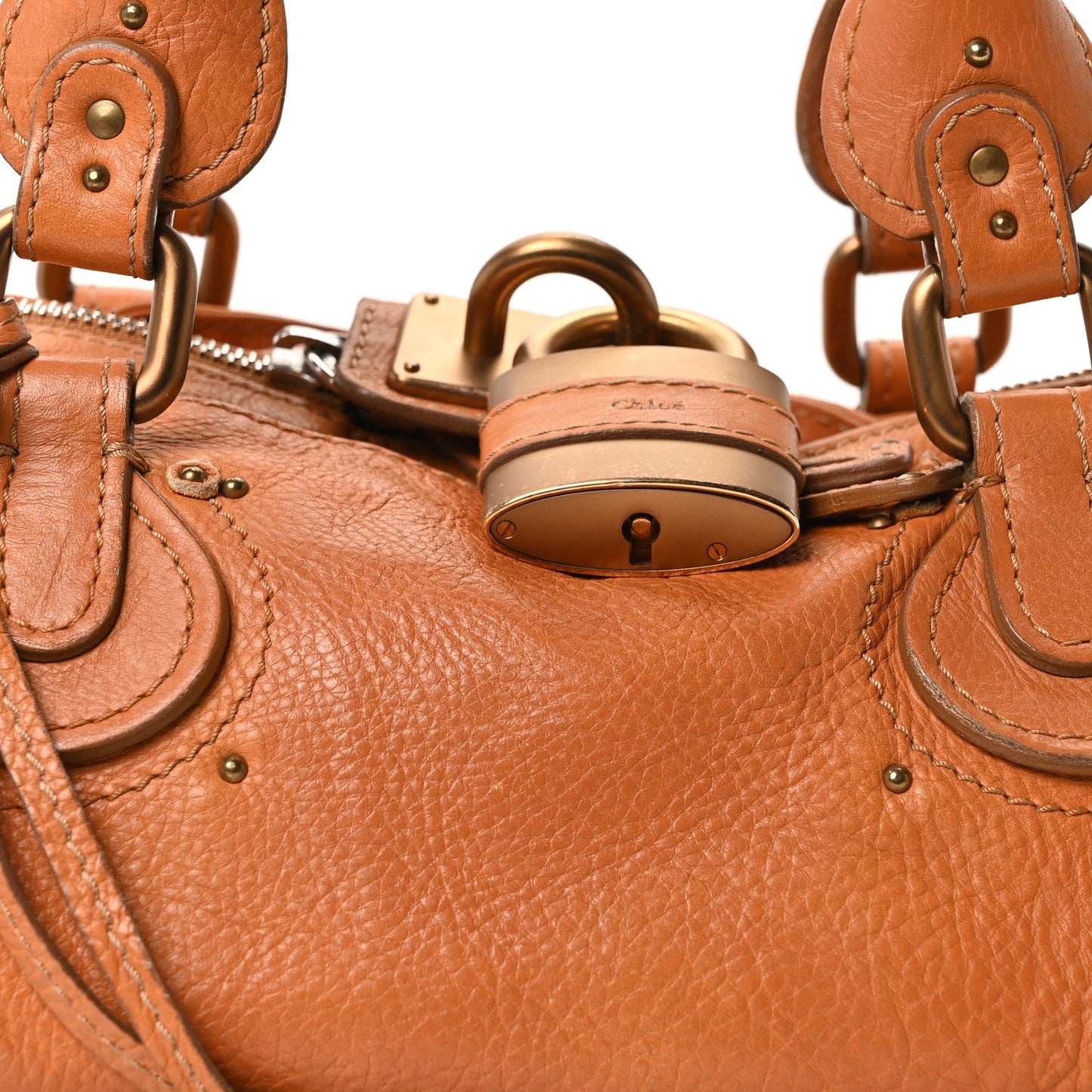 Chloe Calfskin Medium Paddington Satchel Tan