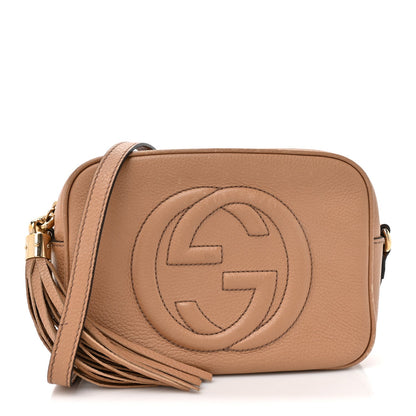 Gucci Pebbled Calfskin Small Soho Disco Bag Rose Beige