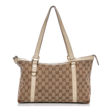 Gucci Monogram Medium Abbey Tote Off White