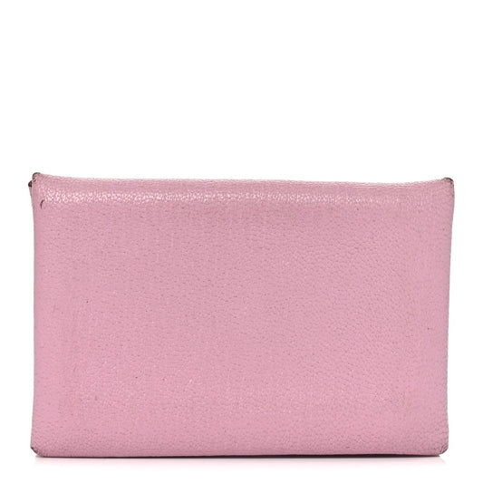 Hermes Chevre Mysore Calvi Card Case Mauve Sylvestre