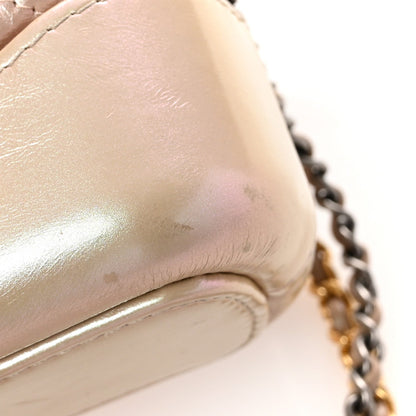 Chanel Iridescent Aged Calfskin Quilted Small Gabrielle Hobo Light Pink