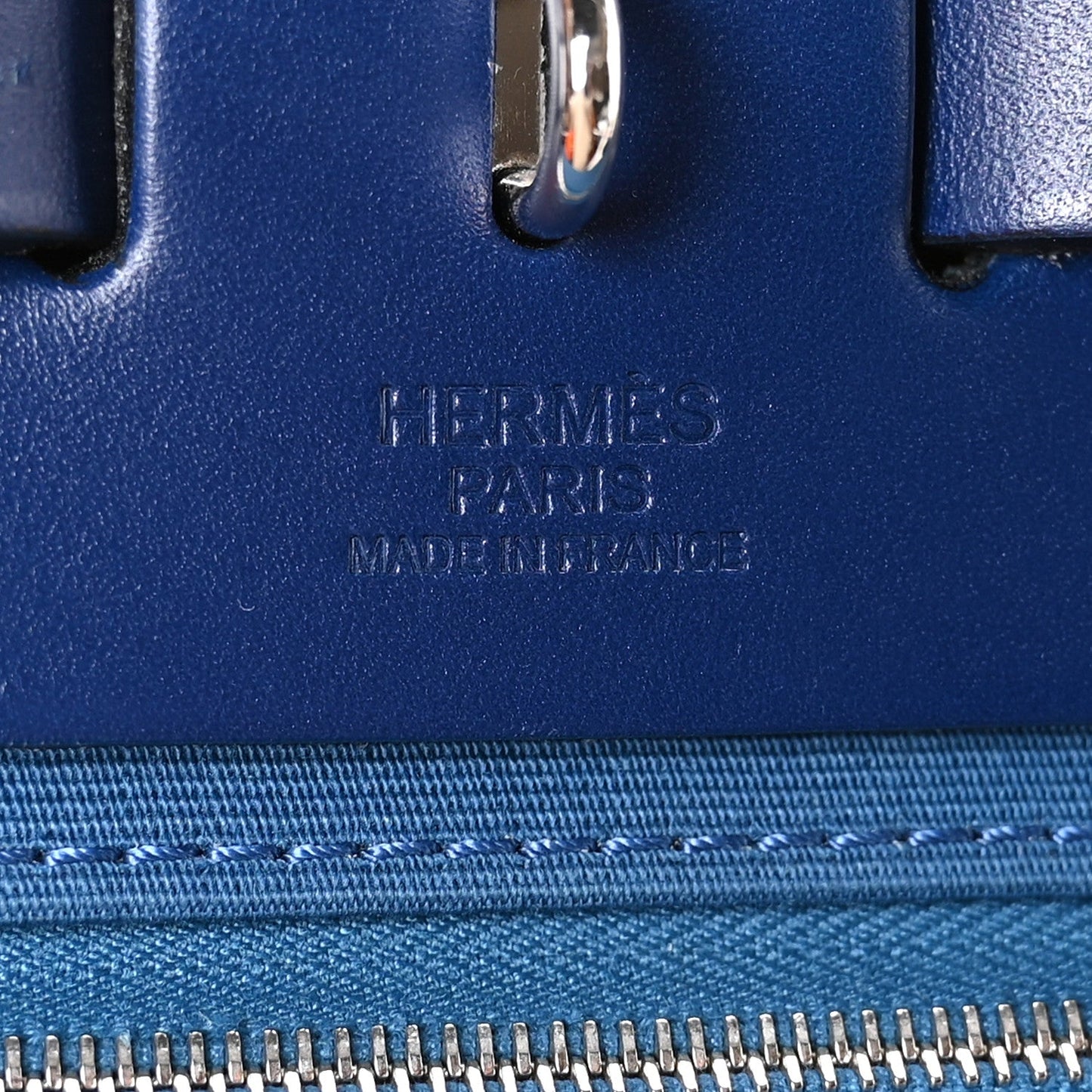 Hermes Military Toile Vache Hunter Verso Herbag Zip Retourne 31 PM Jaune Or Bleu Outremer Bleu Saphir