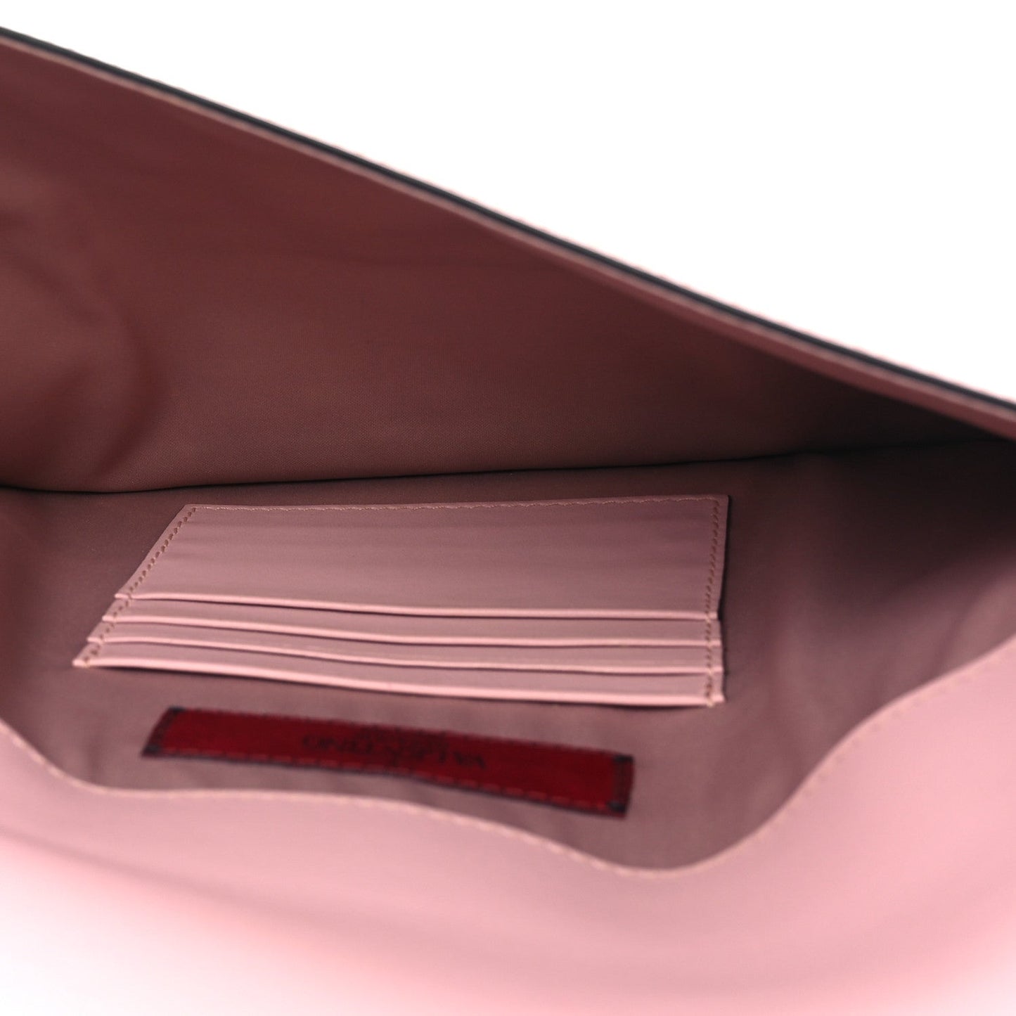 Valentino Garavani Pebbled Calfskin Large Rockstud Envelope Clutch Water Rose