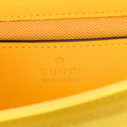 Gucci GG Monogram Textured Dollar Calfskin Mini Luce Shoulder Bag Yellow