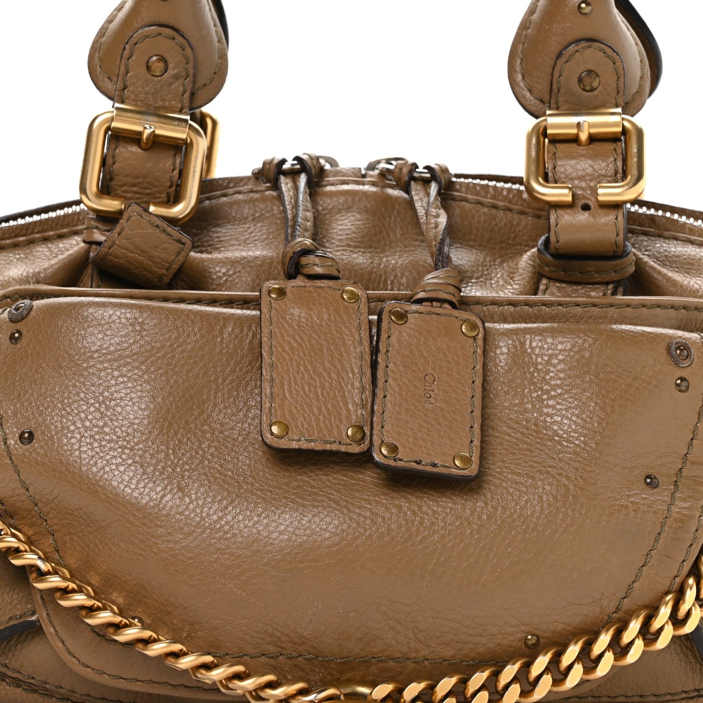Chloe Calfskin Medium Paddington Capsule Satchel Elephant