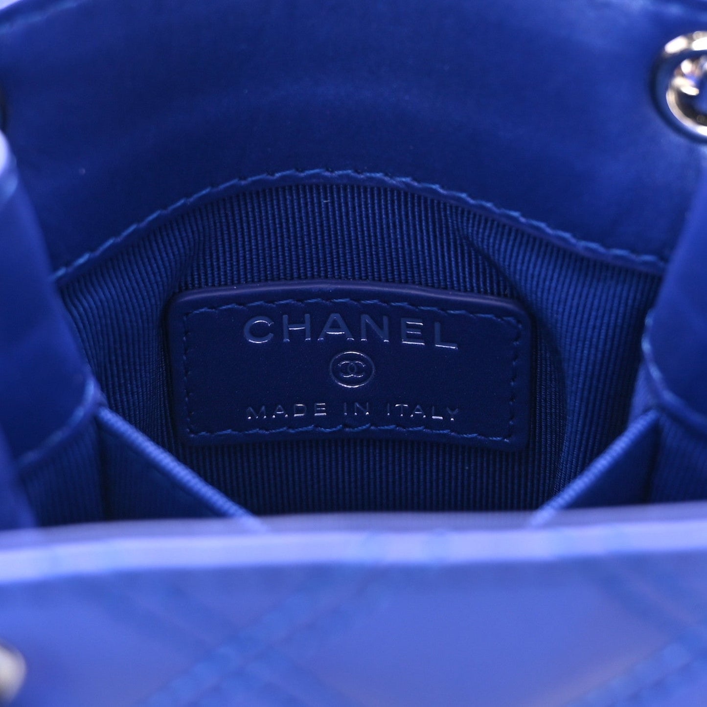 Chanel Calfskin Quilted Crossbody CC Phone Holder Dark Blue