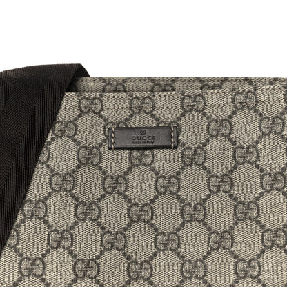 Gucci GG Supreme Monogram Medium Flat Messenger Bag Dark Brown