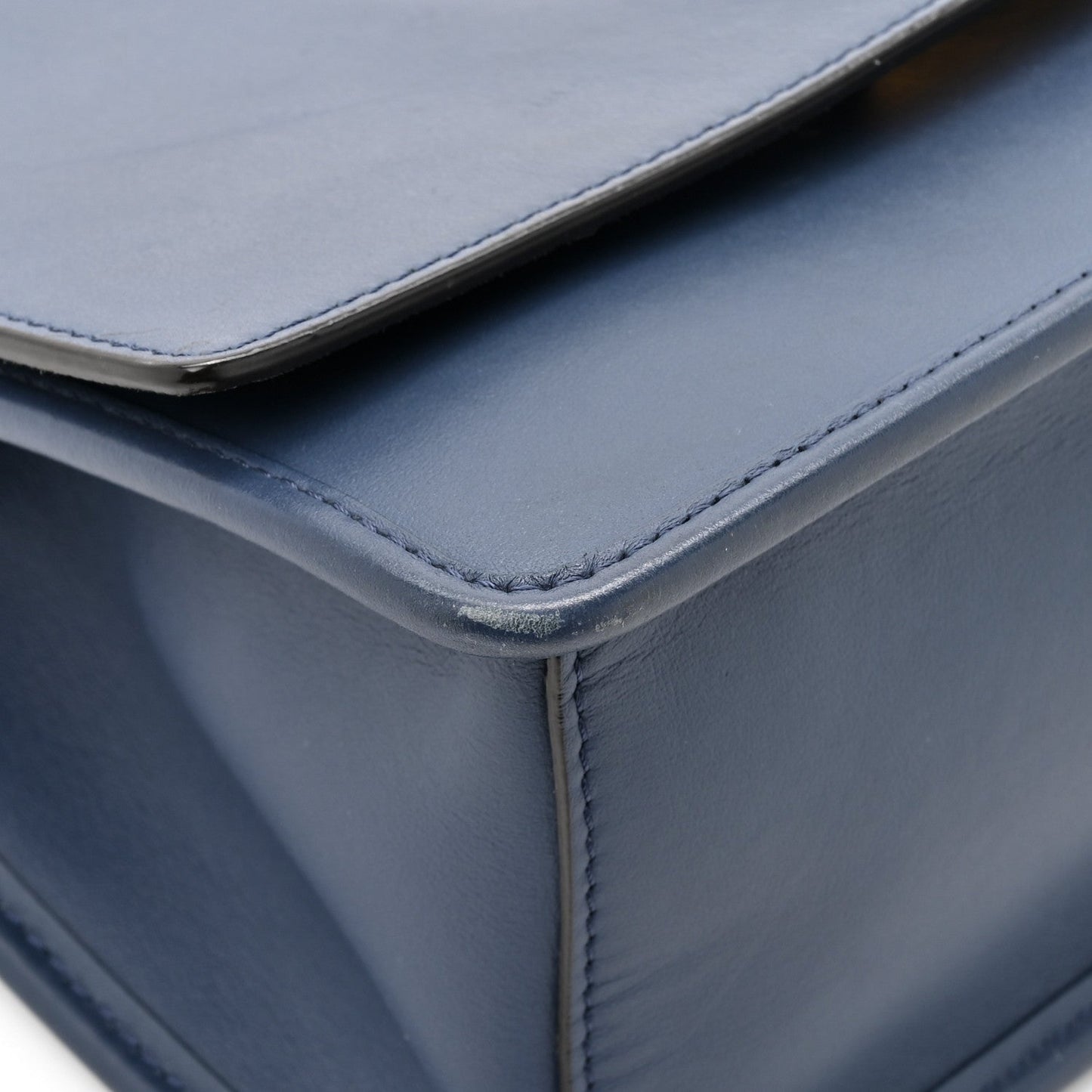 Fendi Vitello Century Opaco F is Fendi Kan I Shoulder Bag Blu Scuro