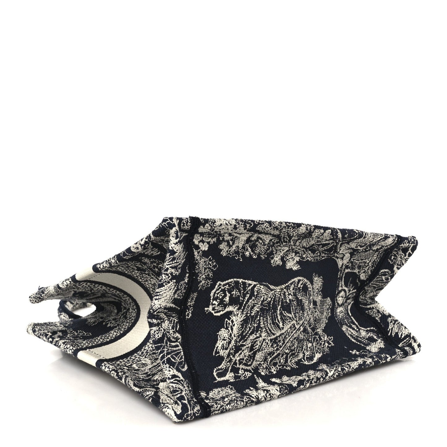Christian Dior Canvas Embroidered Small Dioriviera Toile De Jouy Book Tote Blue