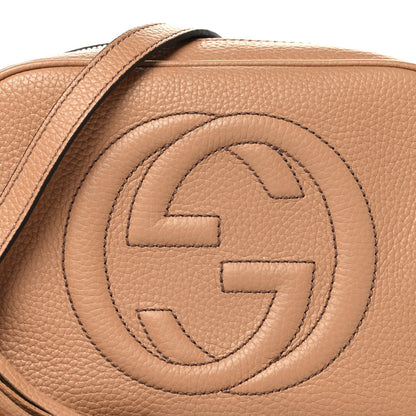 Gucci Pebbled Calfskin Small Soho Disco Bag Camelia