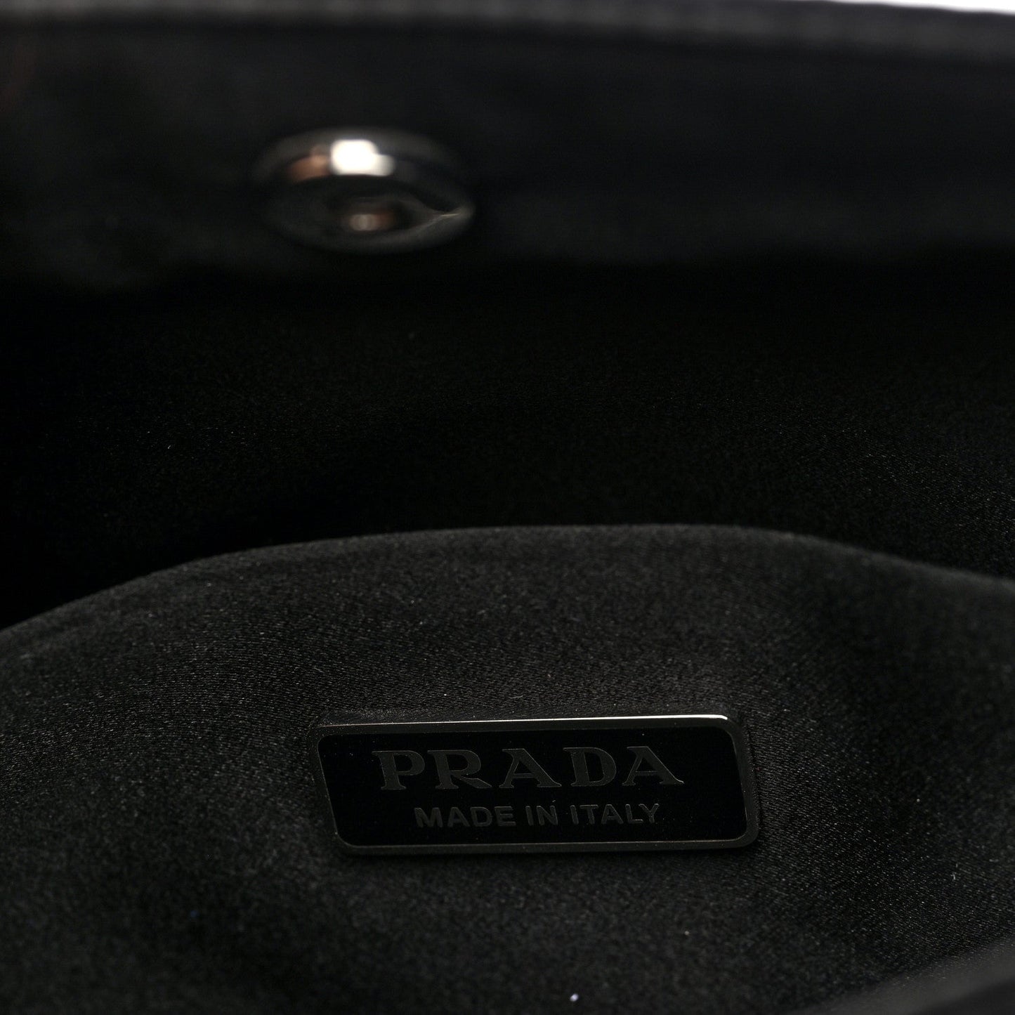 Prada Satin Crystal Cleo Adjustable Strap Shoulder Bag Metal