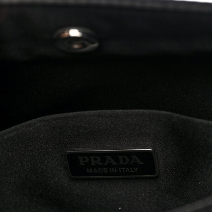 Prada Satin Crystal Cleo Adjustable Strap Shoulder Bag Metal