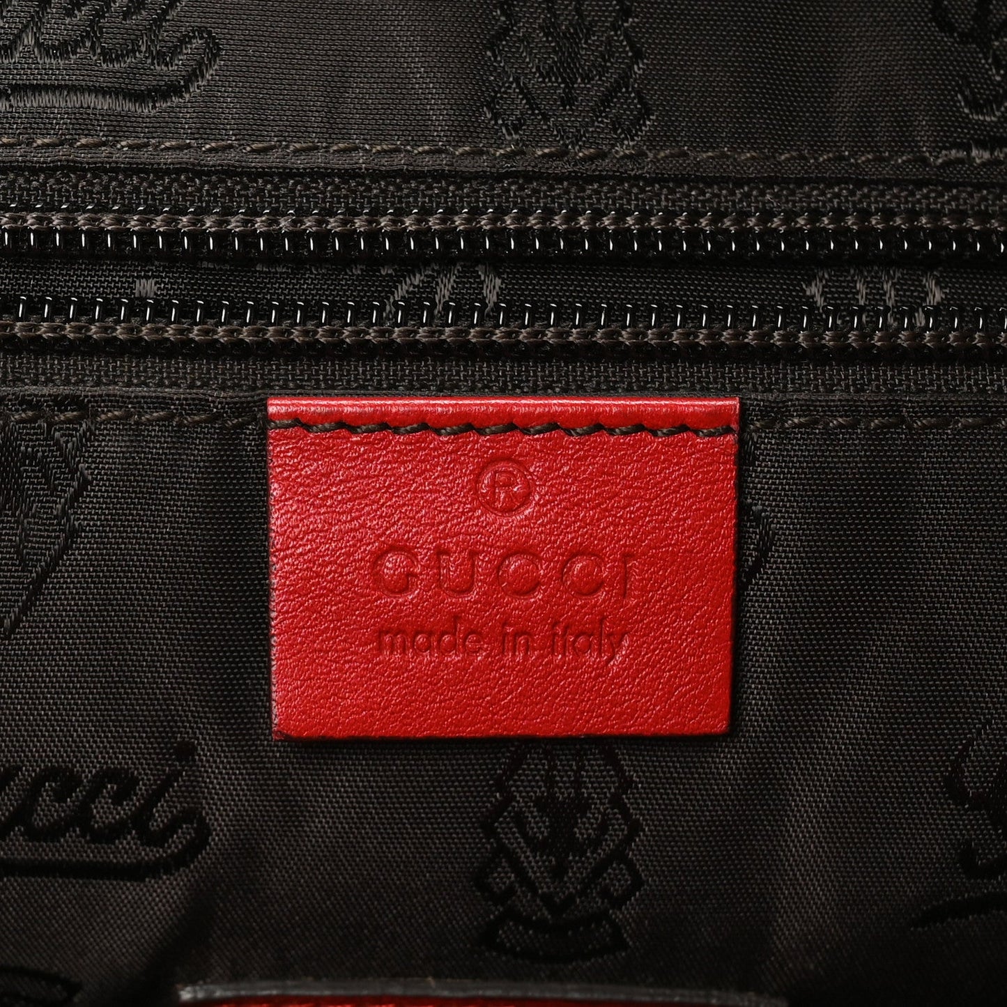 Gucci Guccissima Large Zippered Shopping Tote Red