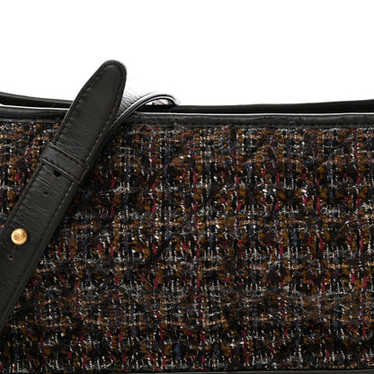 Chanel Tweed Calfskin Medium Gabrielle Hobo Brown