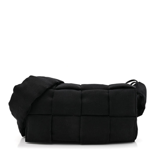 Bottega Veneta Denim Maxi Intrecciato Padded Tech Cassette Bag Black