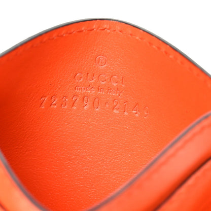 Gucci Calfskin GG Matelasse Card Holder Deep Orange