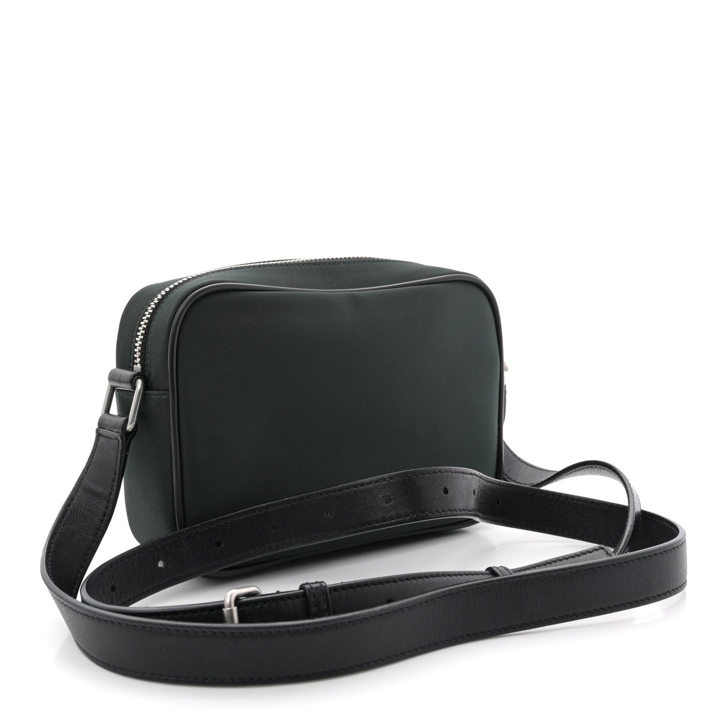 Saint Laurent Lambskin Nylon Small Camp Camera Bag Dark Green